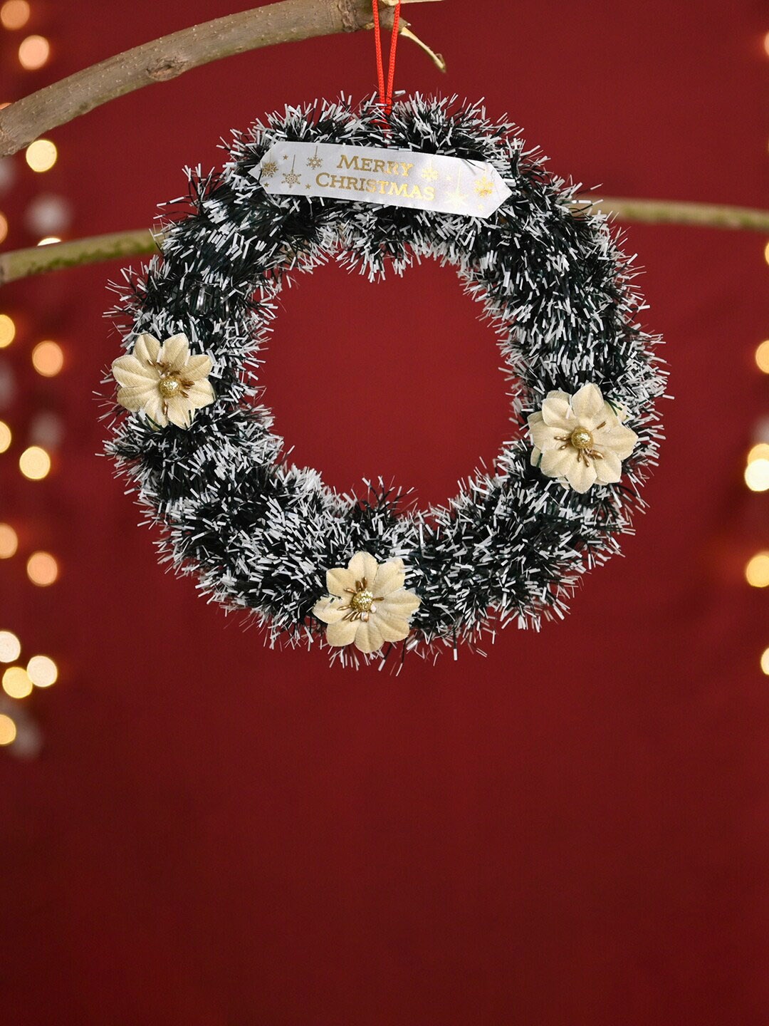 

DecorTwist Green and Beige Wooden Christmas Wall Hanging Decor