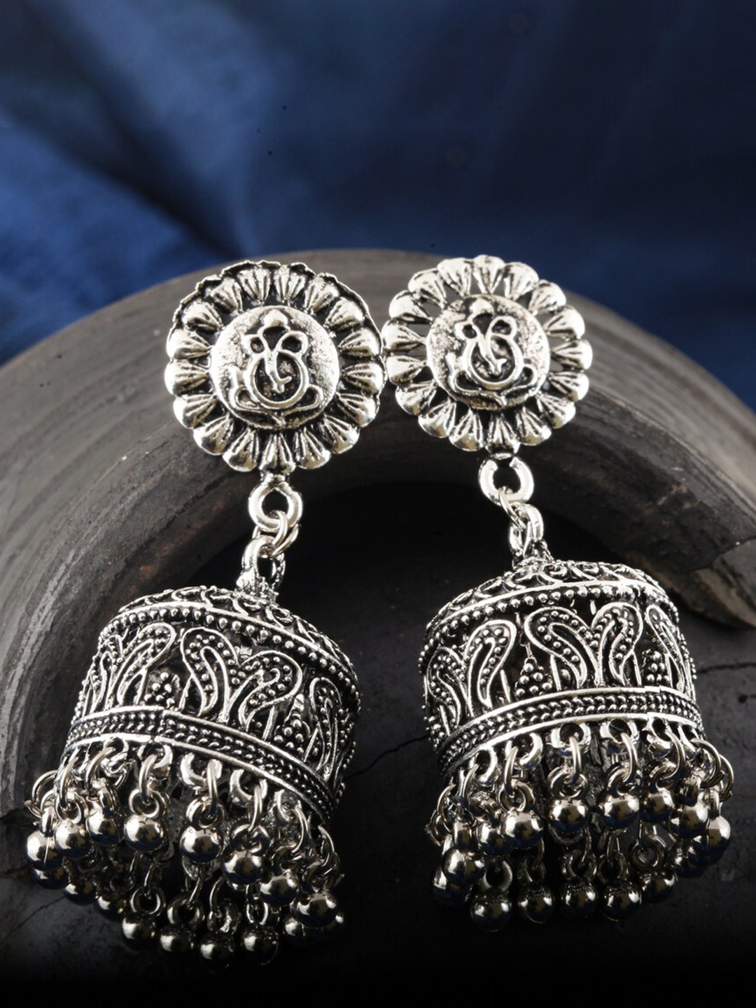 

MEENAZ Silver-Plated Jhumkas