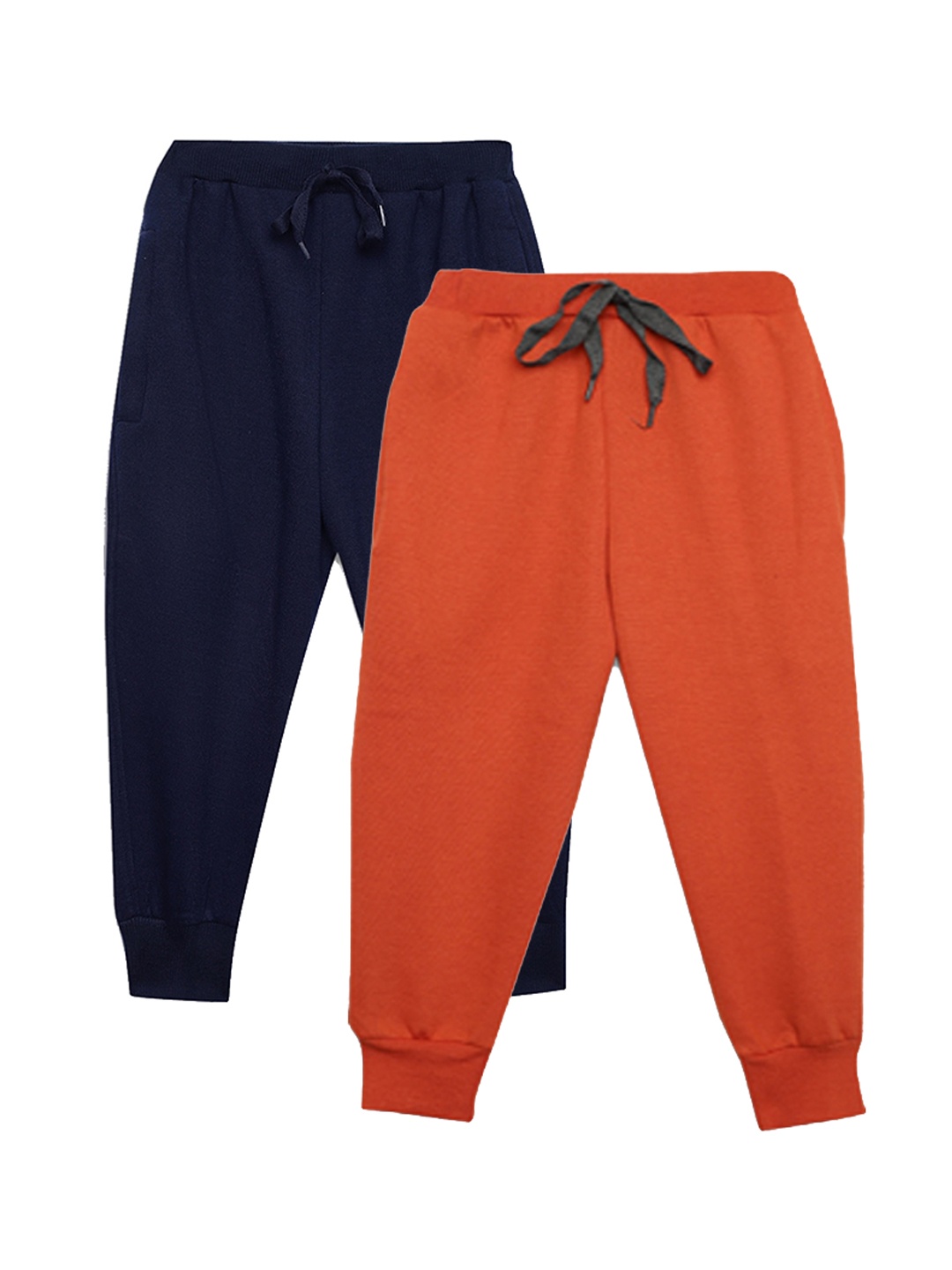 

VIMAL JONNEY Kids Pack Of 2 Mid Rise Cotton Fleece Joggers, Orange