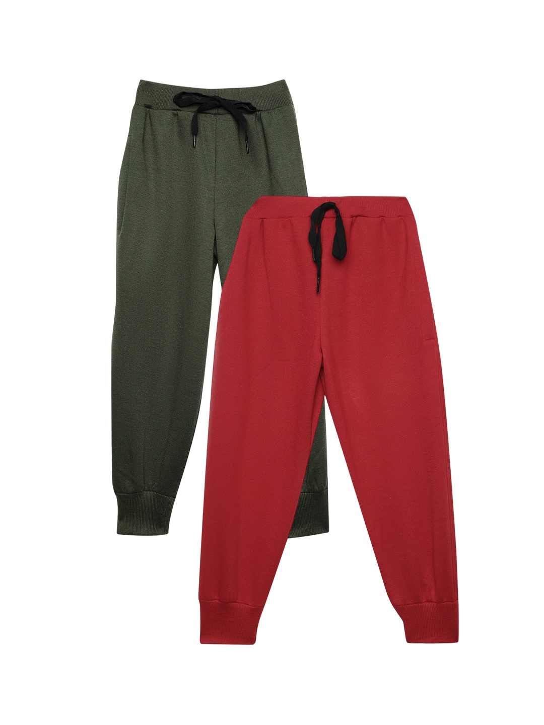 

VIMAL JONNEY Kids Pack Of 2 Mid Rise Joggers, Red