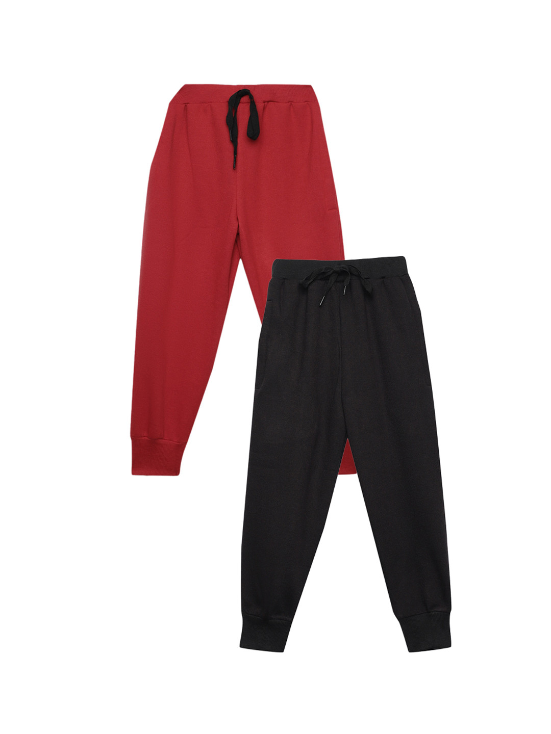 

VIMAL JONNEY Kids Pack Of 2 Mid Rise Joggers, Red