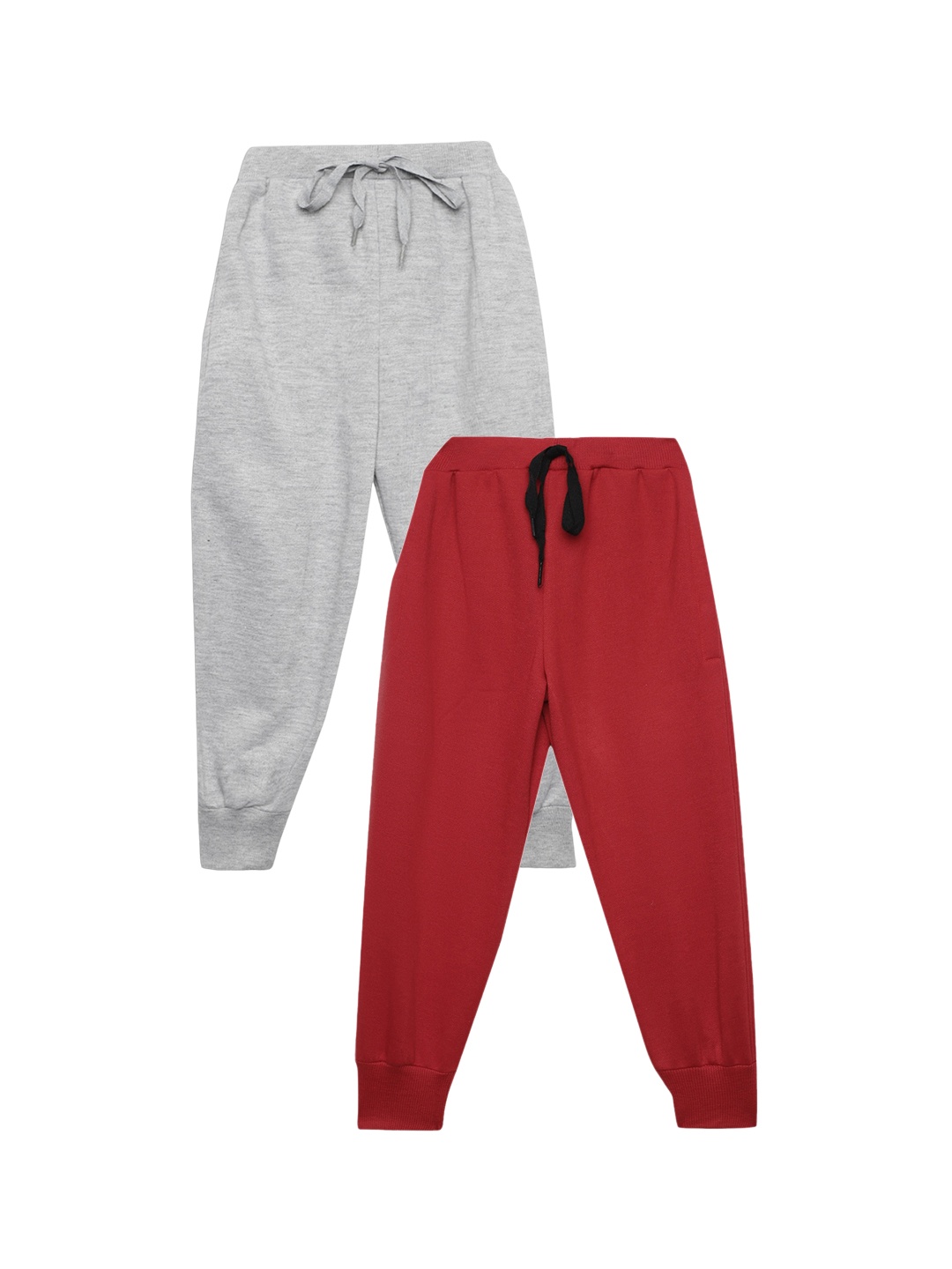 

MACK JONNEY Kids Pack Of 2 Mid Rise Cotton Fleece Joggers, Red