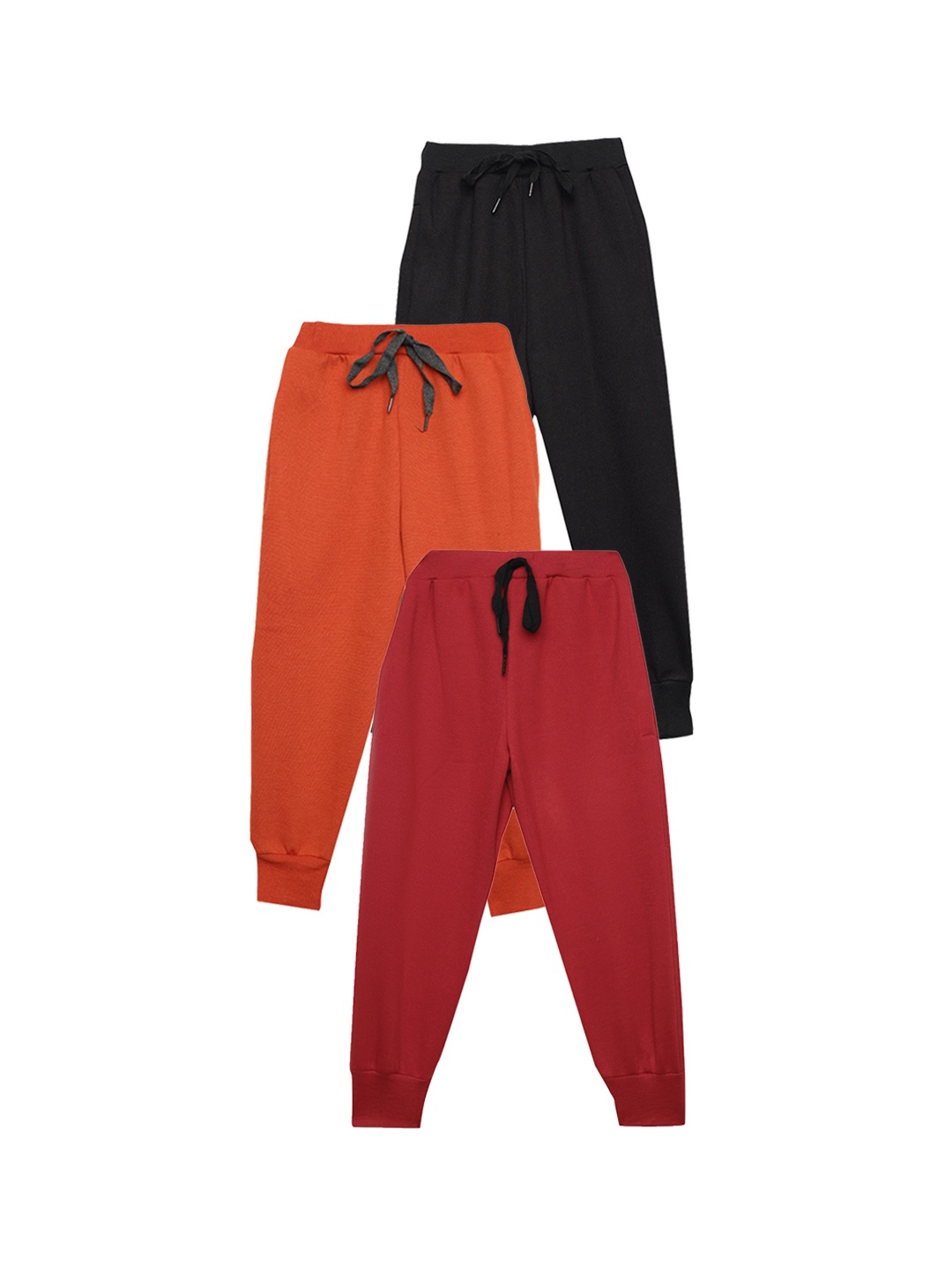 

VIMAL JONNEY Kids Pack of 3 Mid Rise Joggers, Red