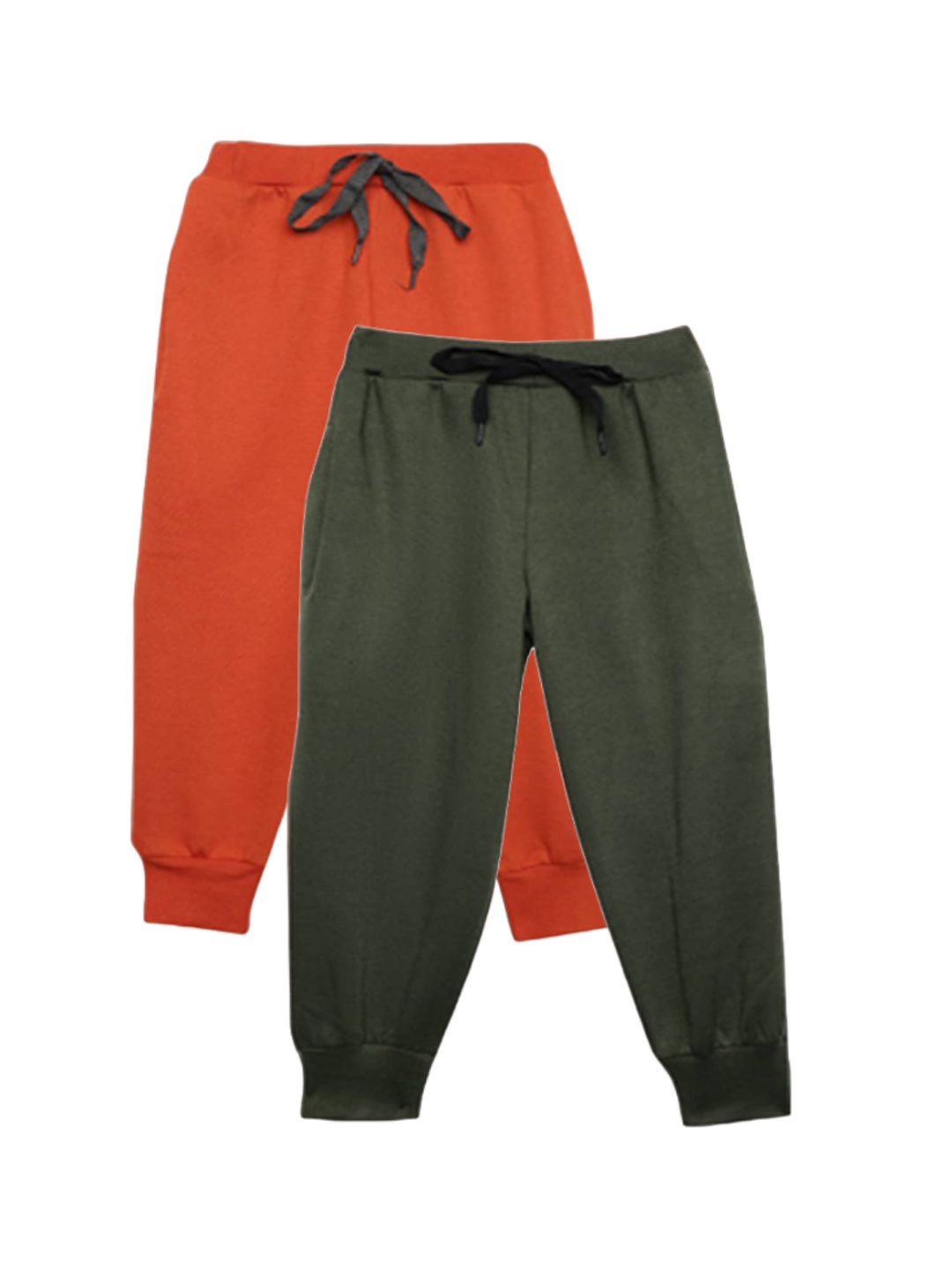 

VIMAL JONNEY Kids Pack Of 2 Mid-Rise Cotton Fleece Joggers, Maroon
