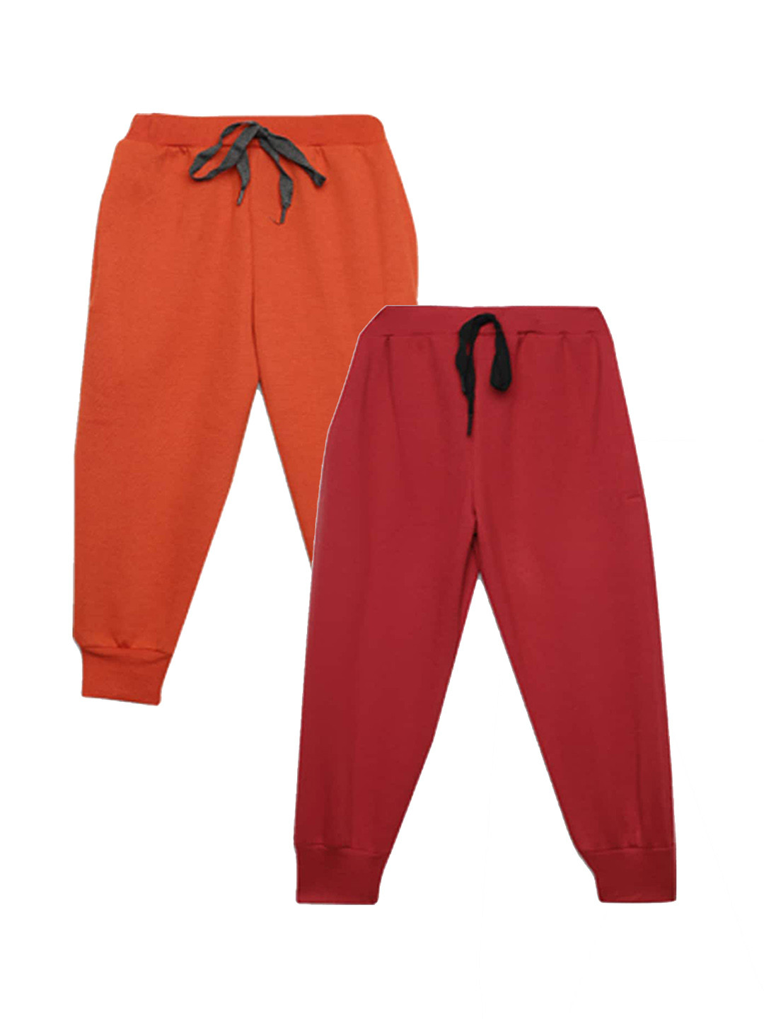 

MACK JONNEY Kids Pack Of 2 Mid-Rise Cotton Fleece Joggers, Orange