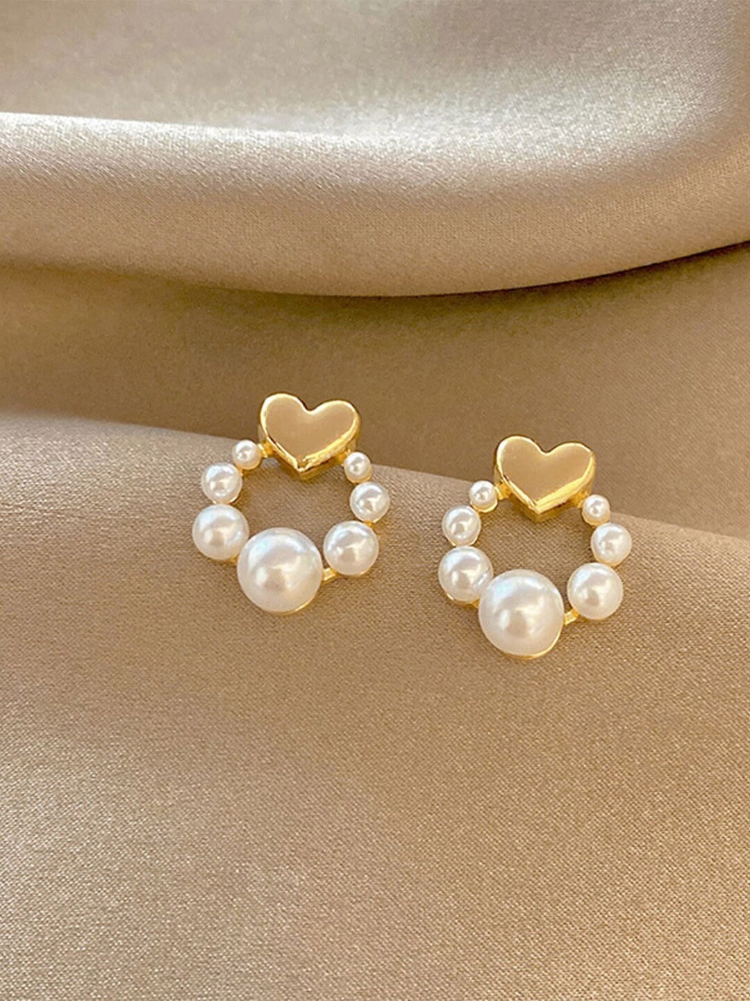 

Krelin Gold-Plated Pearl-Studded Studs Earrings