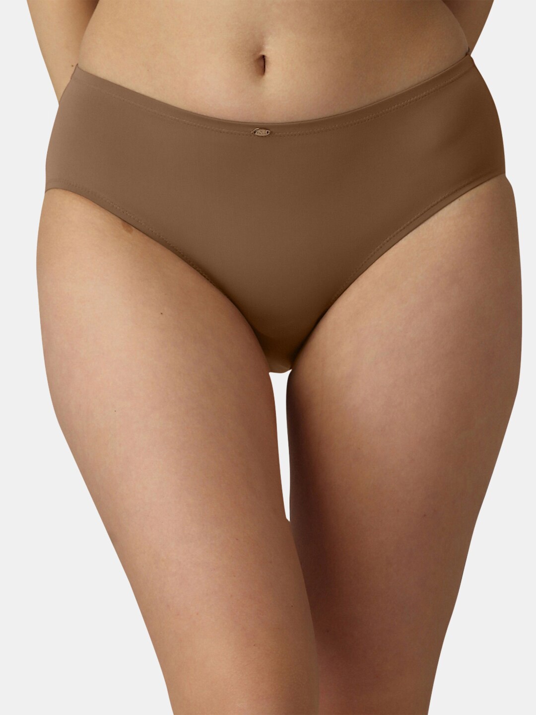 

SOIE Women High Rise Full Coverage Brief Briefs, Brown