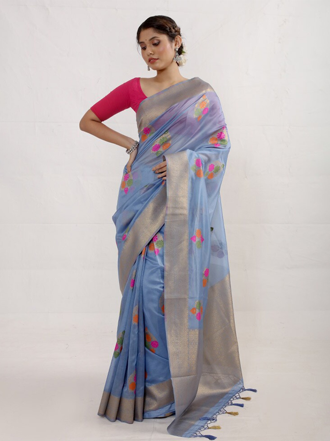 

AllSilks Grey Organza Saree