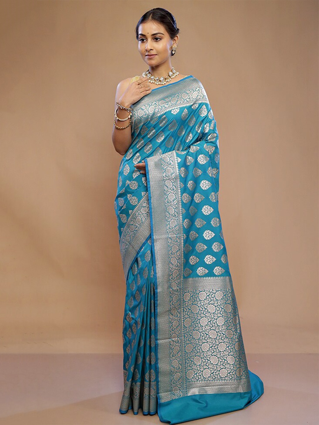 

AllSilks Blue Pure Silk Saree