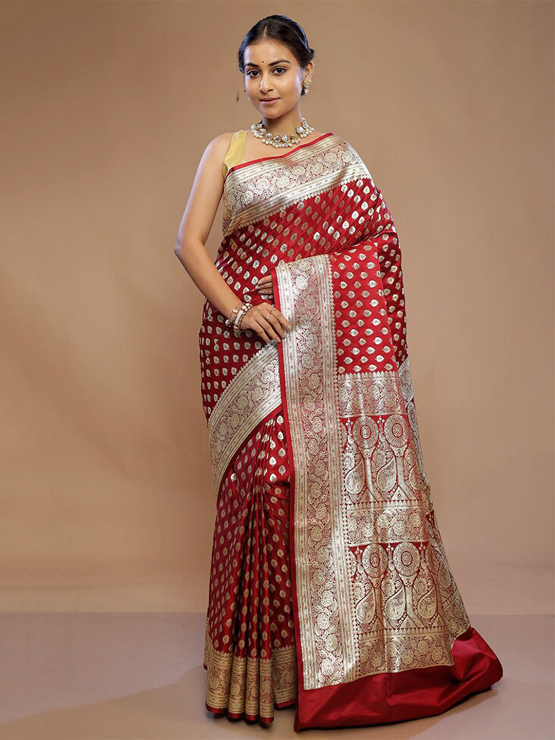 

AllSilks Woven Design Banarasi Saree, Maroon