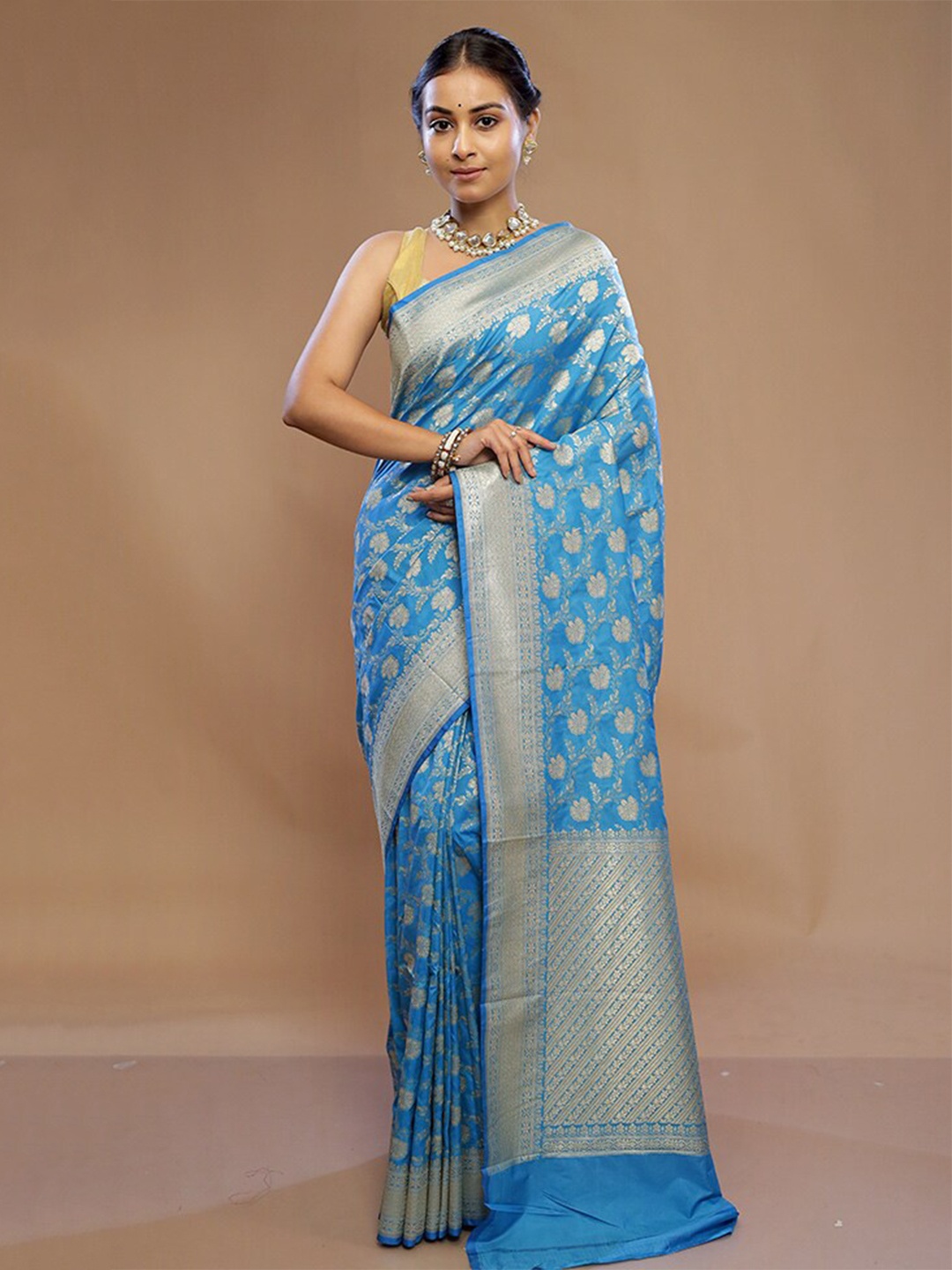 

AllSilks Blue Pure Silk Saree