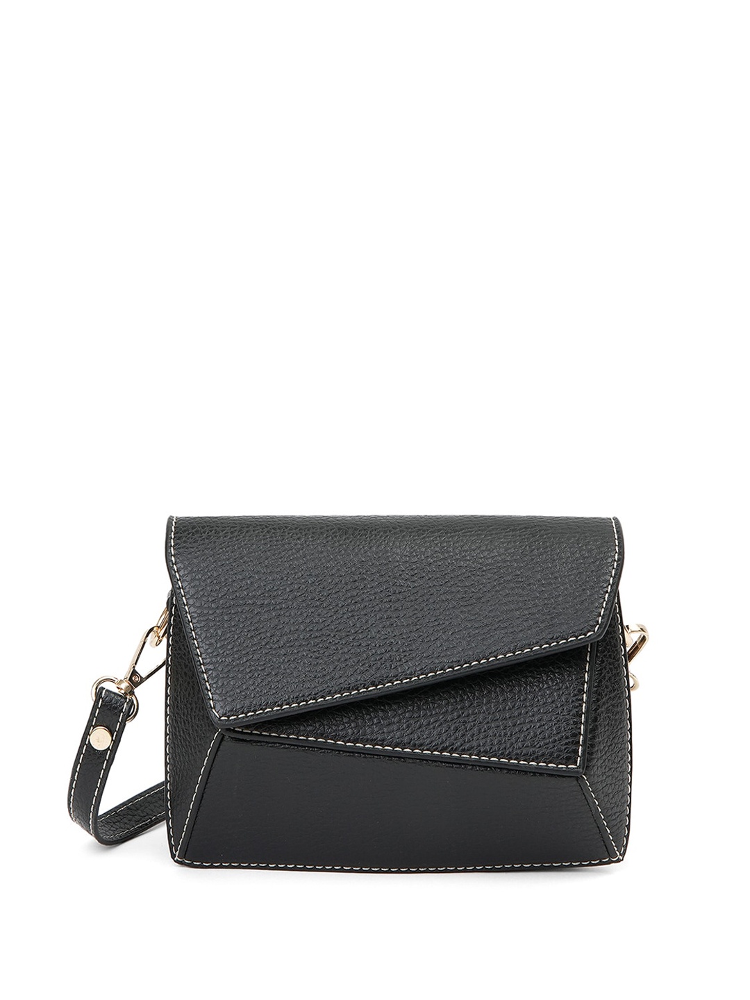 

KLEIO Textured Structured Sling Bag, Black