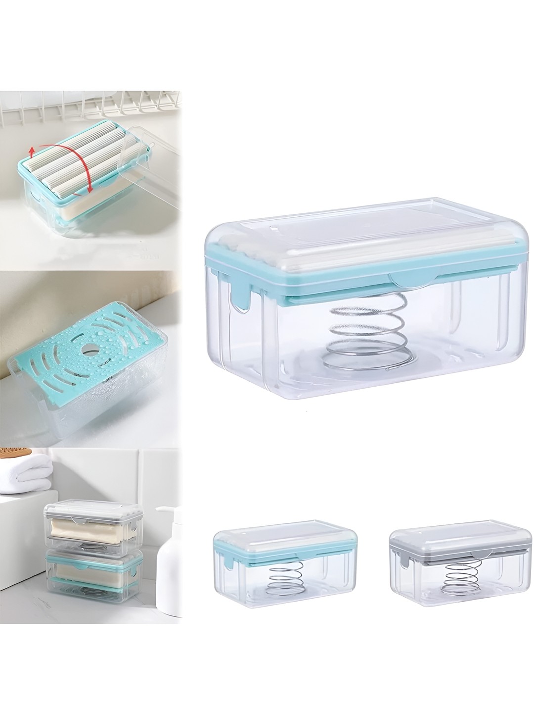 

SATSUN ENTERPRISE Blue & White Rectangular Soap Dispenser