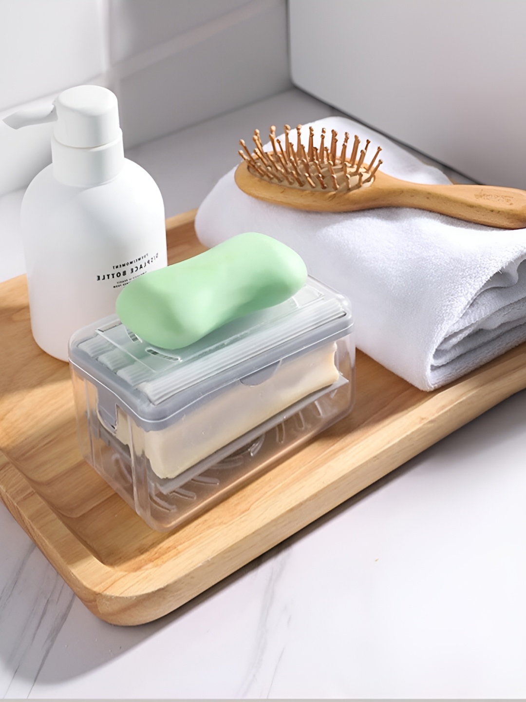 

SATSUN ENTERPRISE Blue Solid Square Soap Dish