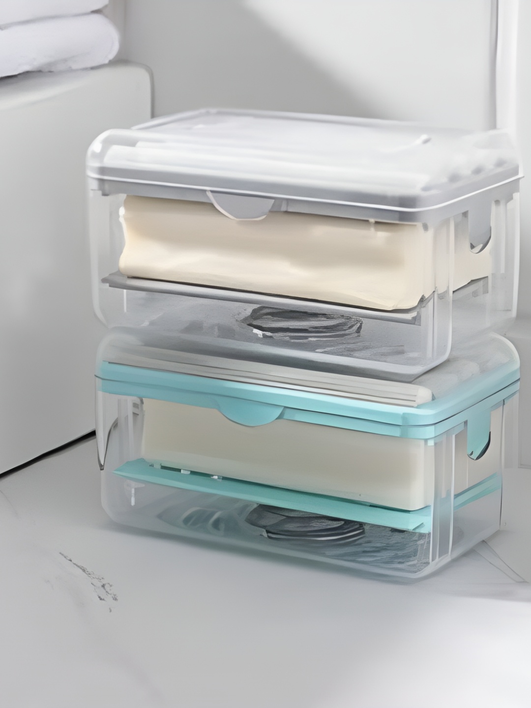 

SATSUN ENTERPRISE Blue 2 Pieces Solid Plastic Soap Dish