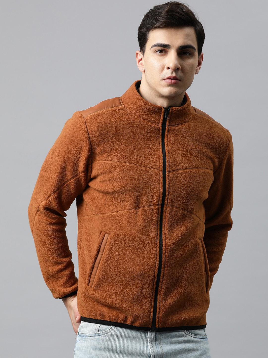 

Pierre Carlo Men High Neck Fleece Sweatshirt, Tan