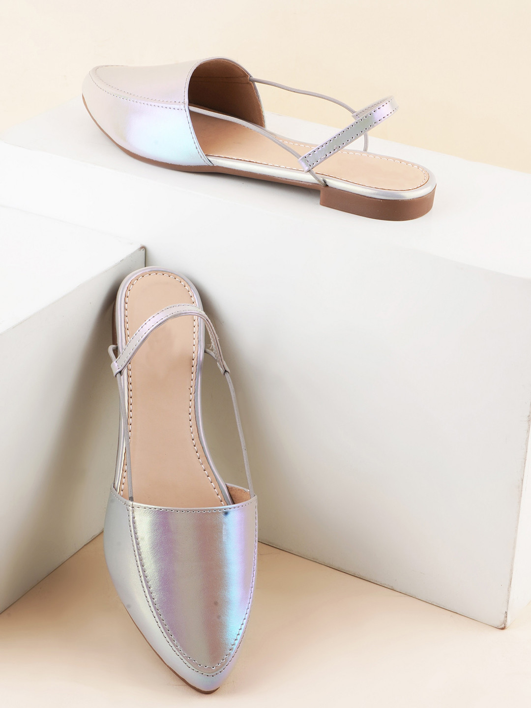 

Try Me Pointed Toe Mules Flats, Blue