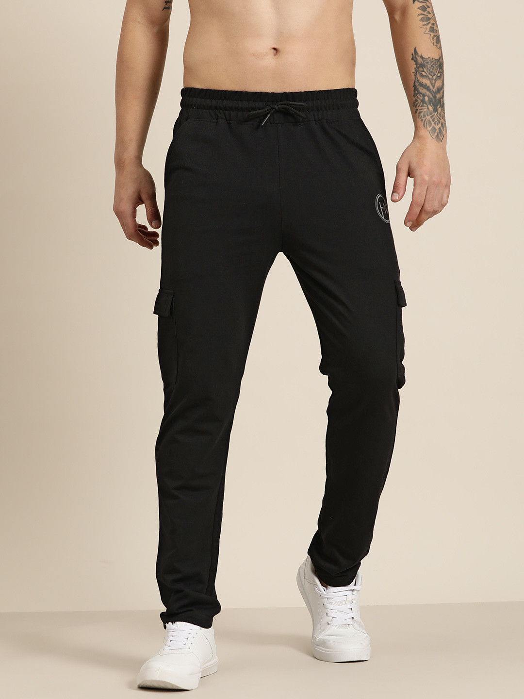 

HERE&NOW Men Solid Regular Fit Track Pants, Black