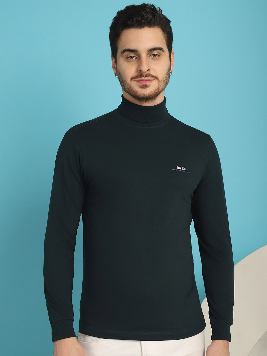 

VENITIAN High Neck Slim Fit T-shirt, Charcoal