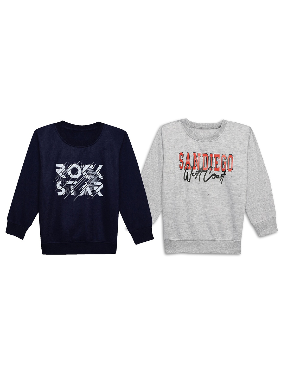 

VIMAL JONNEY Kids Pack Of 2 Printed Pullover Sweatshirts, Navy blue