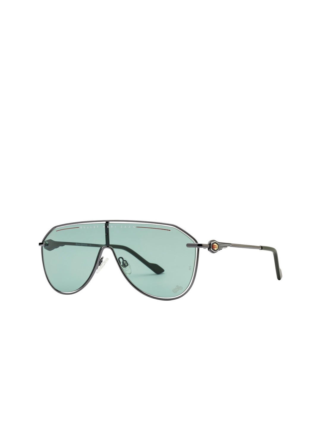 

Royal Enfield Men Shield Sunglasses with UV Protected Lens RE-20003-C05, Green