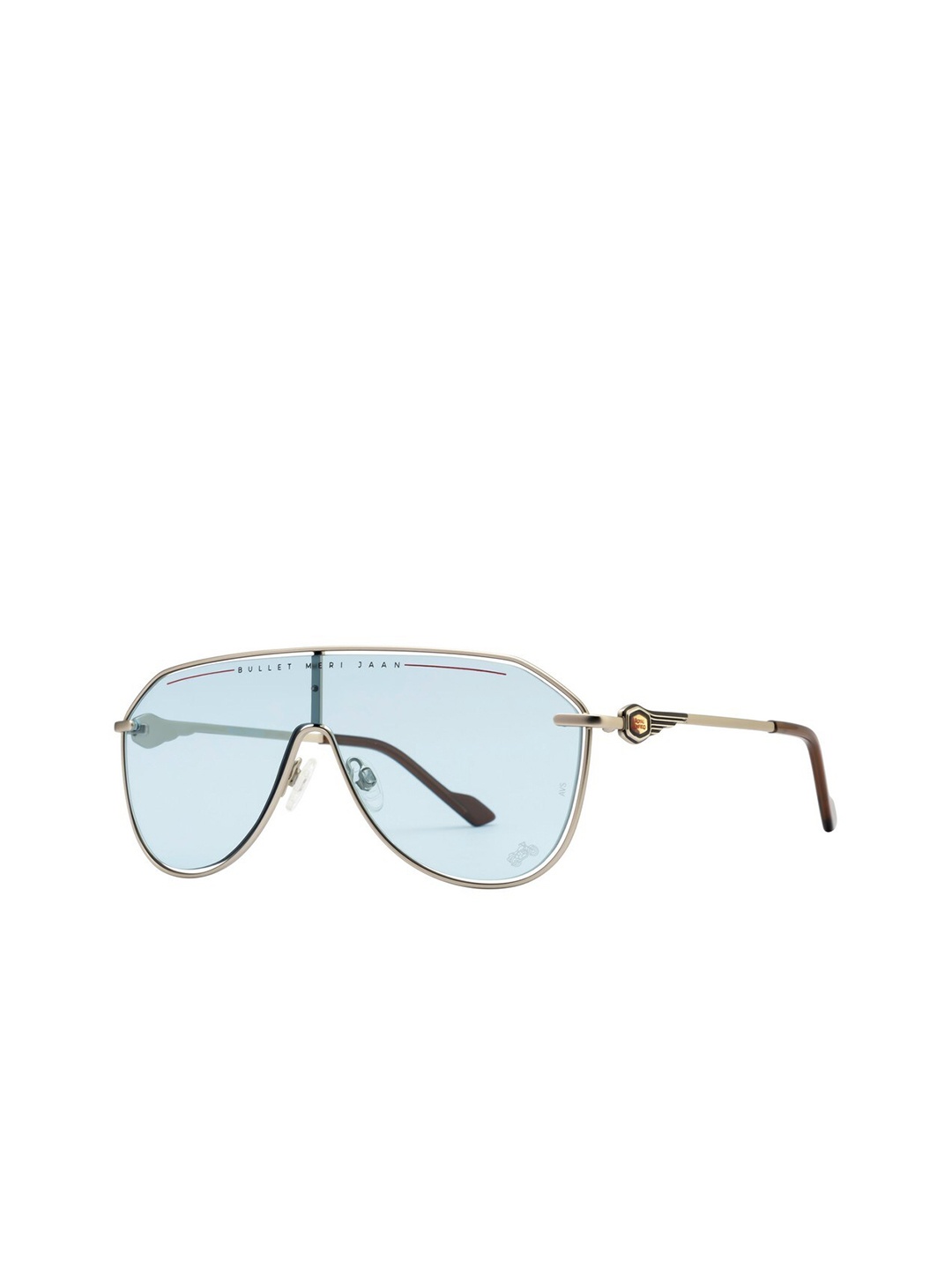 

Royal Enfield Men Shield Sunglasses with UV Protected Lens RE-20003-C03, Blue