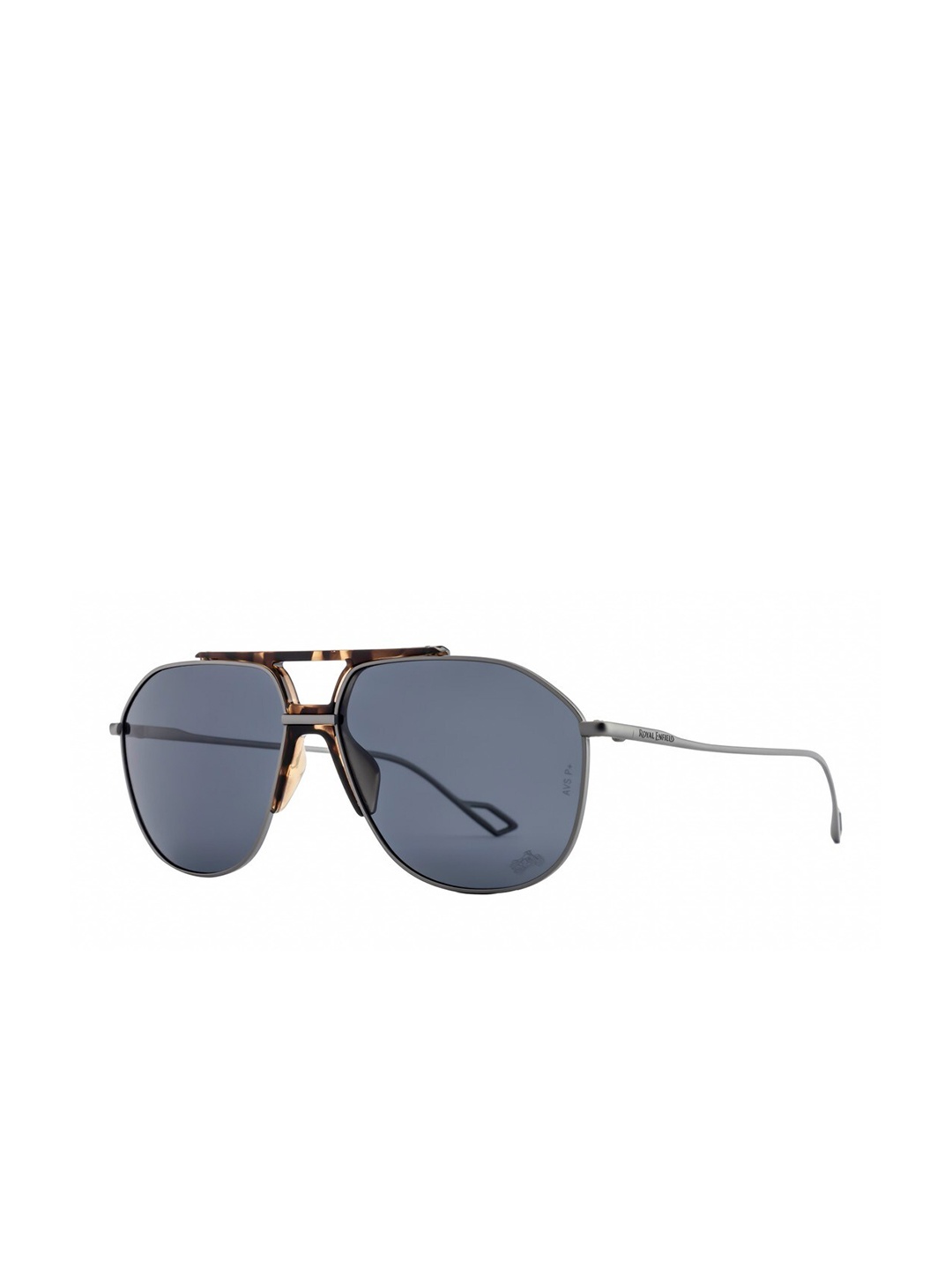 

Royal Enfield Men Aviator Sunglasses with Polarised and UV Protected Lens RE-20007-C01, Grey