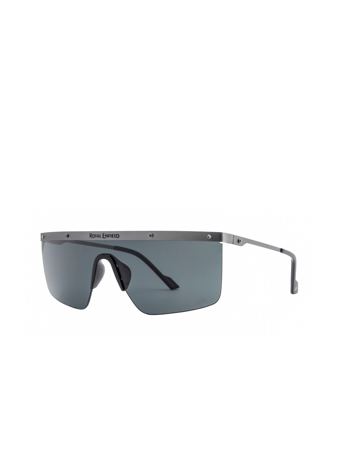 

Royal Enfield Men Shield Sunglasses with UV Protected Lens, Grey