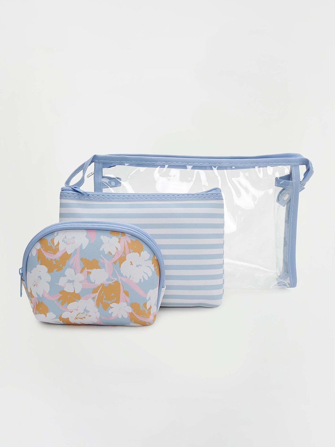 

Ginger by Lifestyle Set Of 3 Printed Pouch, Blue