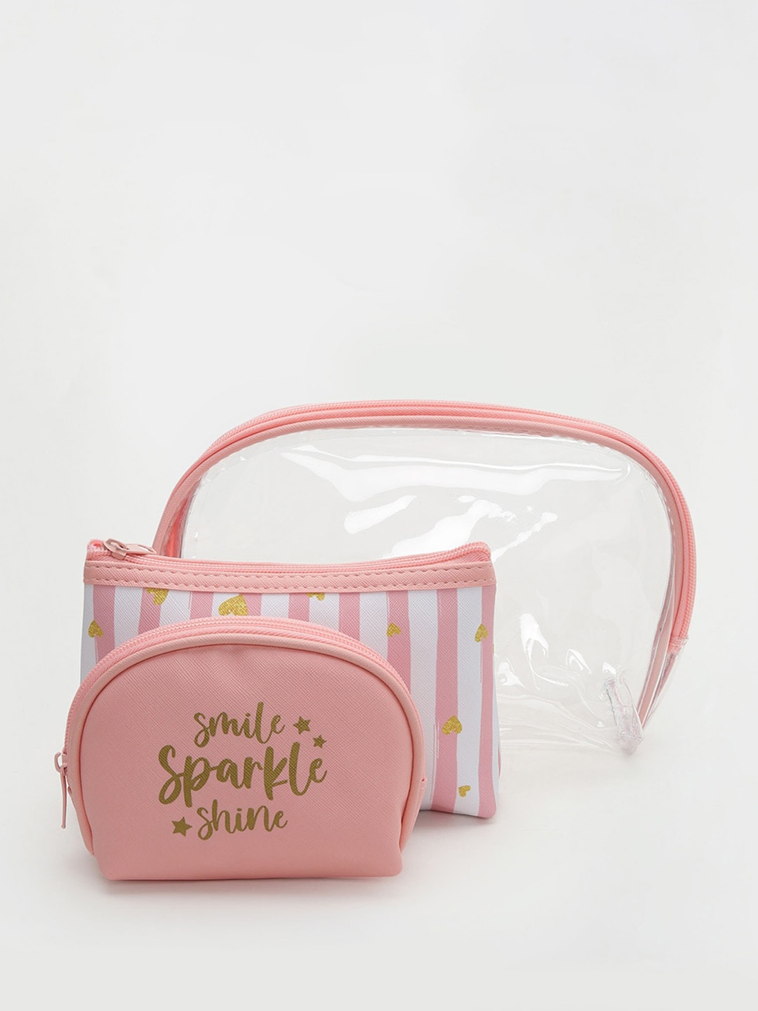 

Ginger by Lifestyle Set Of 3 Printed Pouch, Peach