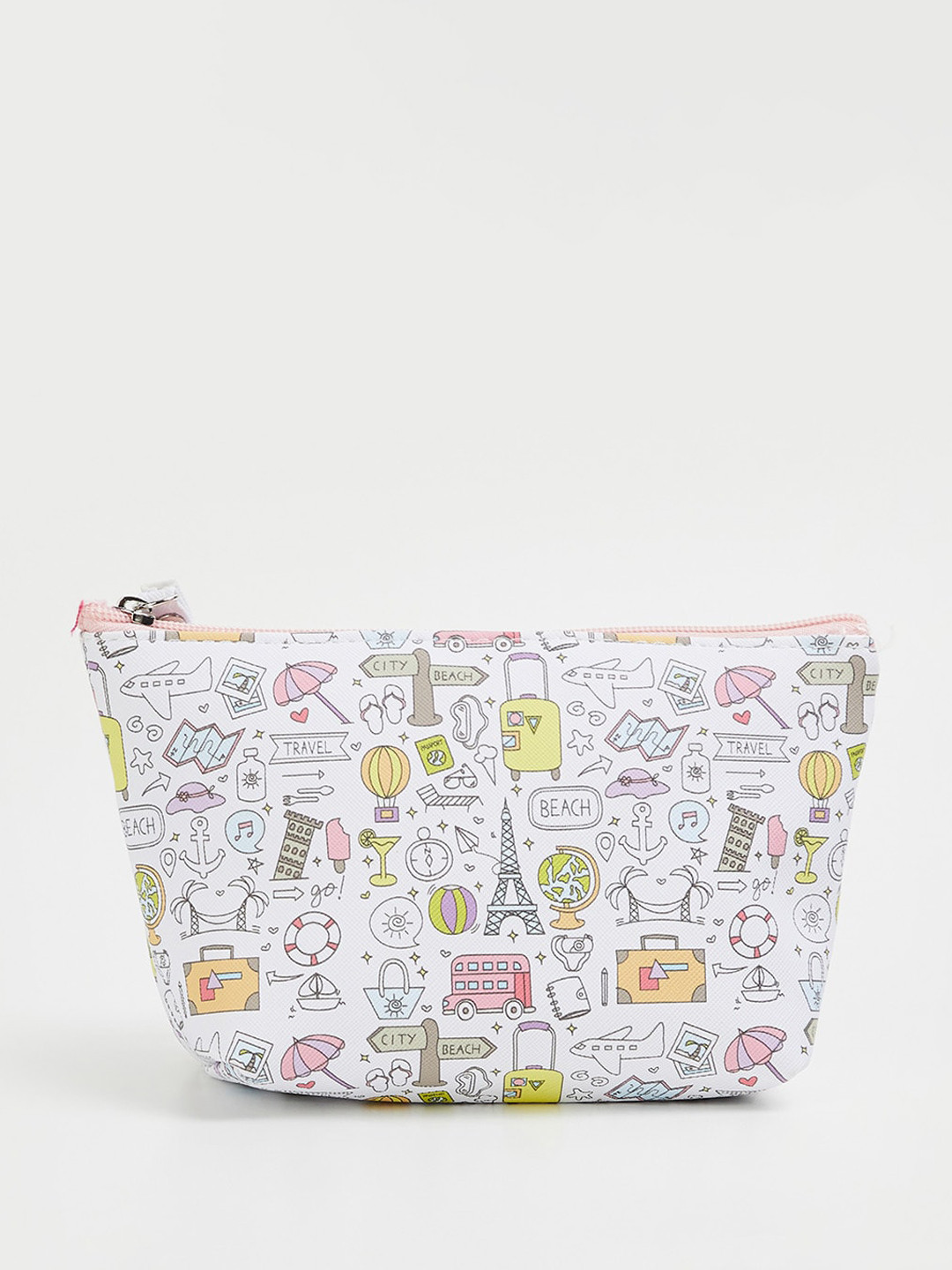 

Ginger by Lifestyle Printed Travel Pouch, White
