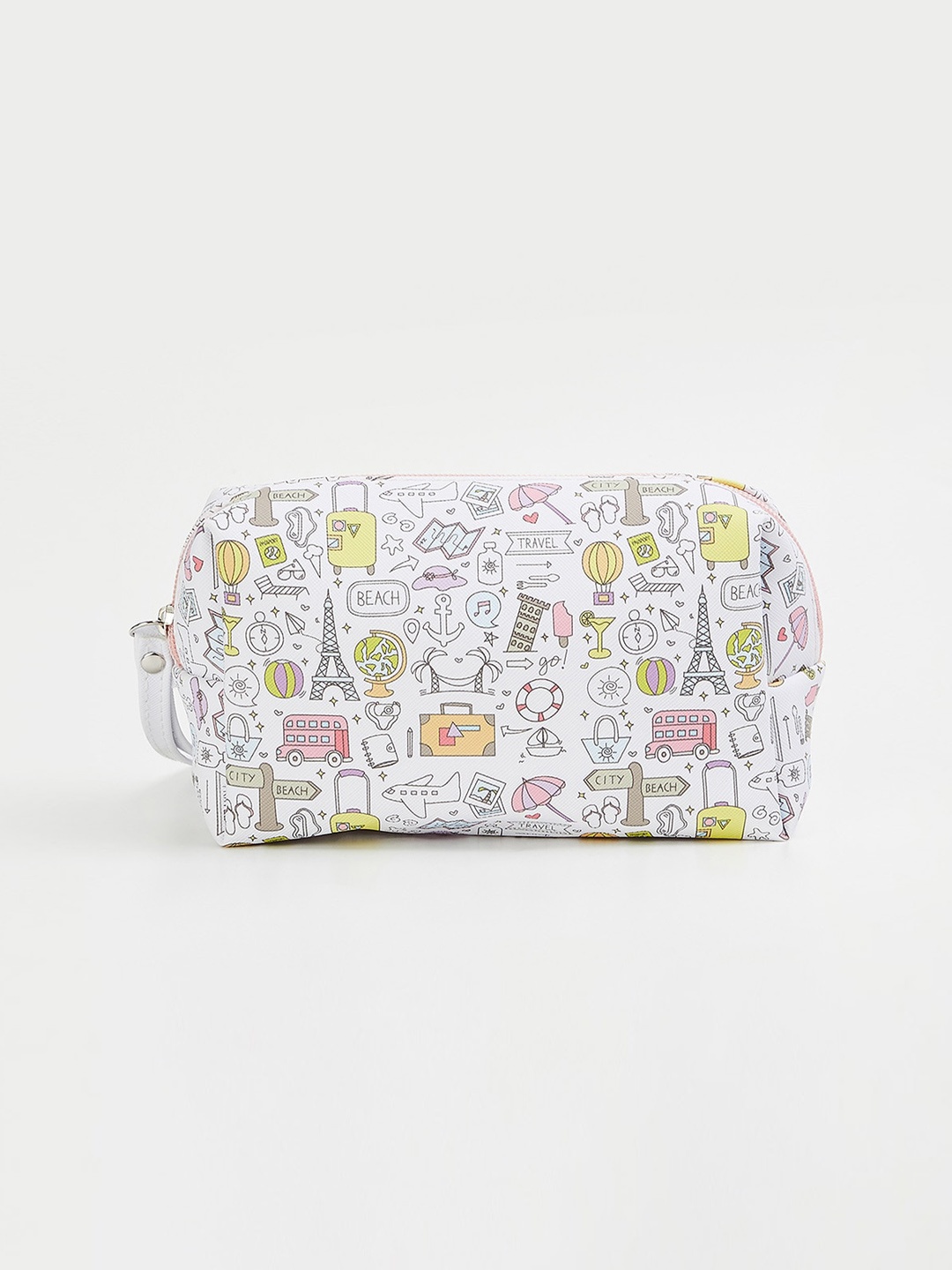 

Ginger by Lifestyle Printed Travel Pouch, White