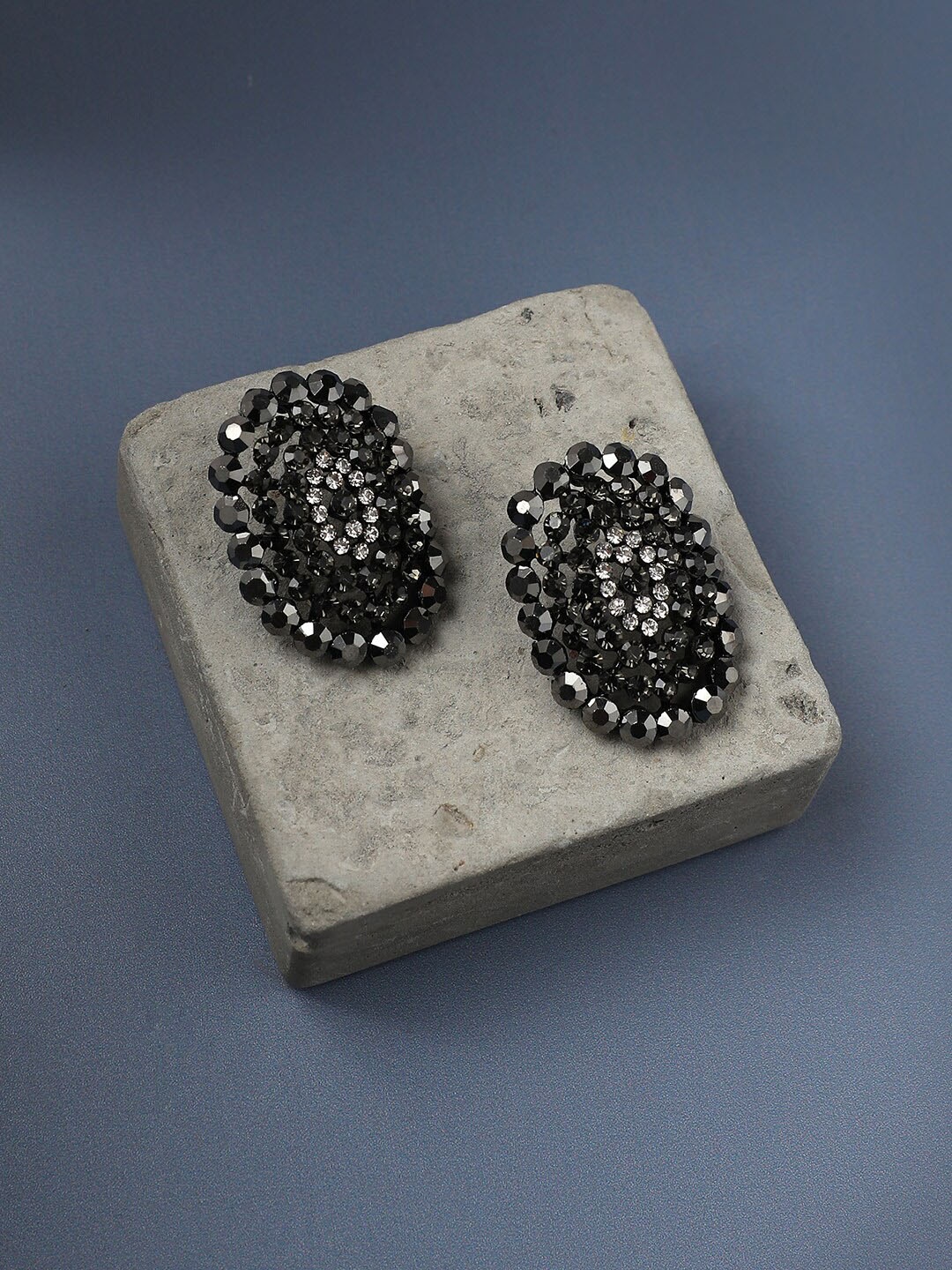 

SOHI Contemporary Artificial Stones Studs Earrings, Silver