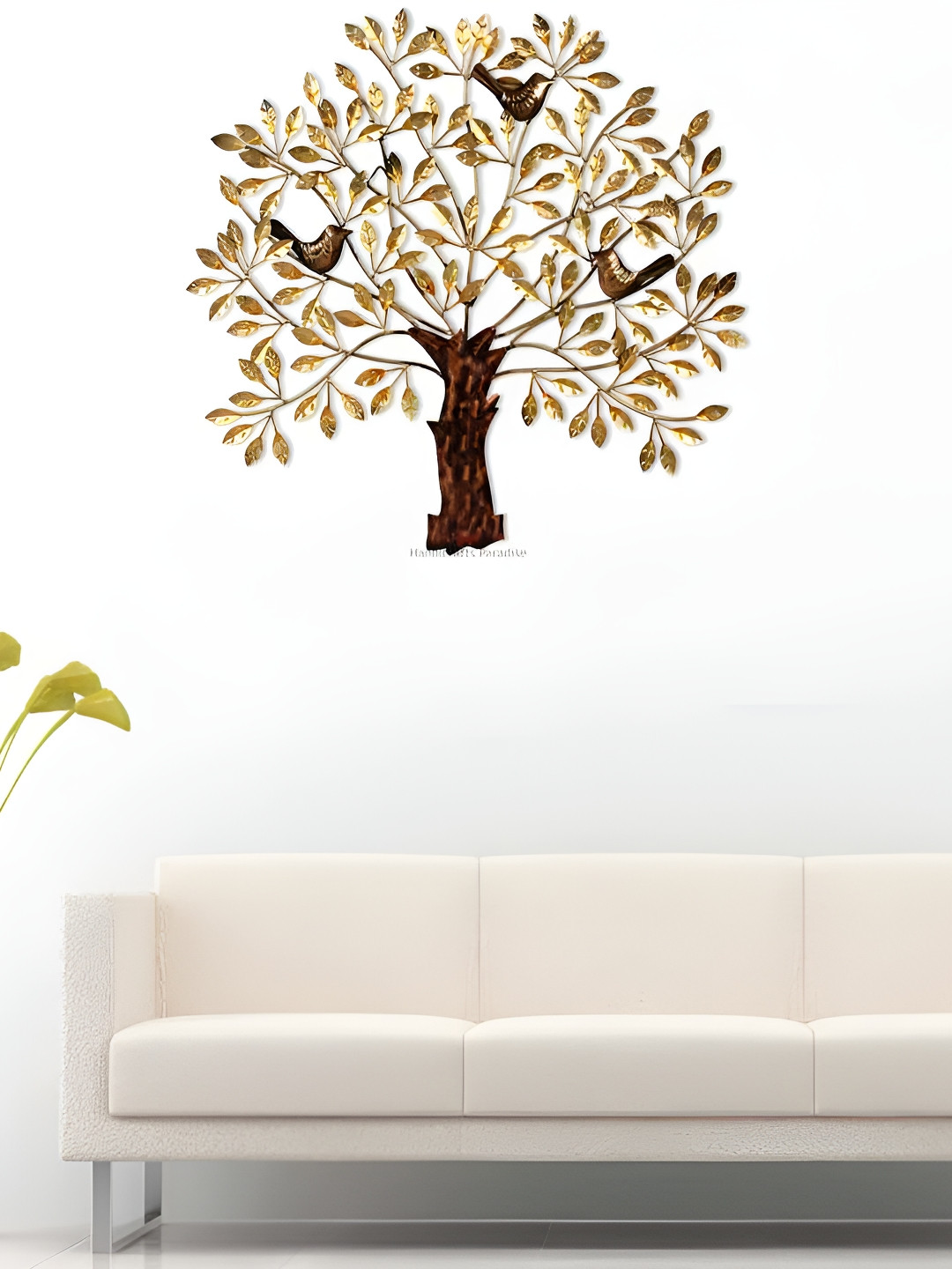 

HANDICRAFTS PARADISE Brown and GoldToned Metal Tree Wall Decor