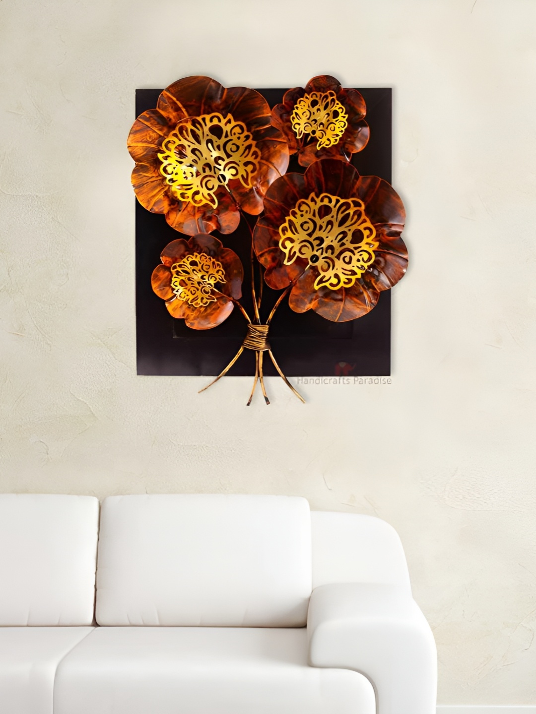 

HANDICRAFTS PARADISE Red & Brown Floral Multi Wall Decor