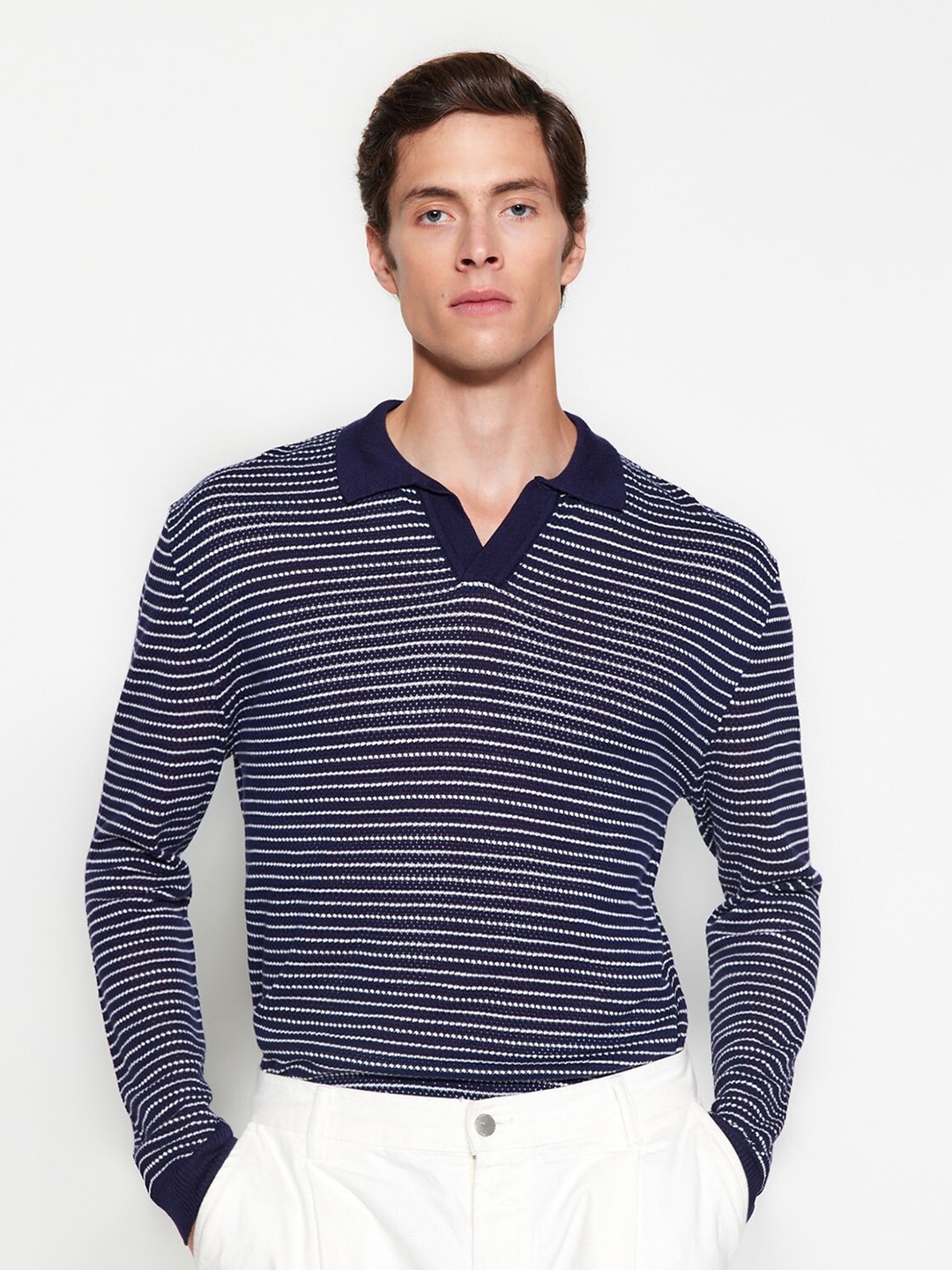 

Trendyol Striped Pullover Sweater, Navy blue