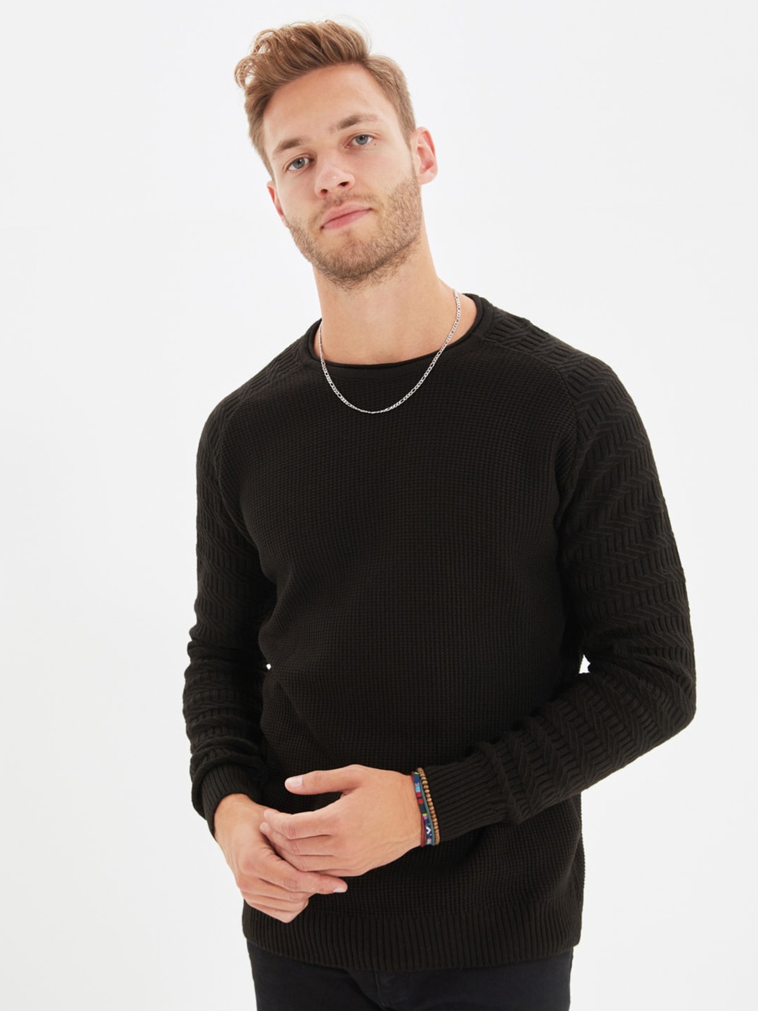 

Trendyol Round Neck Pure Acrylic Sweater, Black