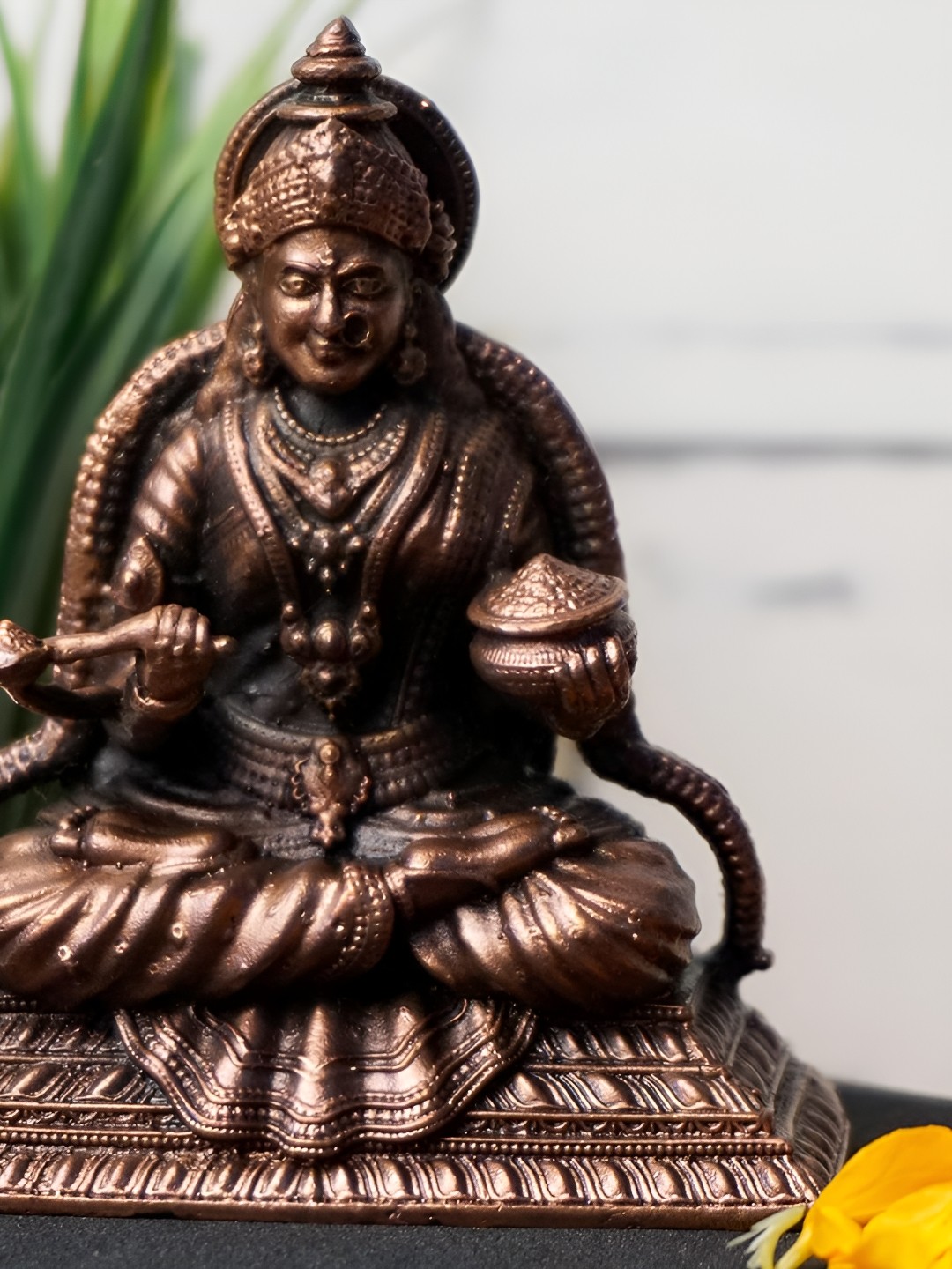

Bhimonee Decor Copper Toned kamadenu Showpiece