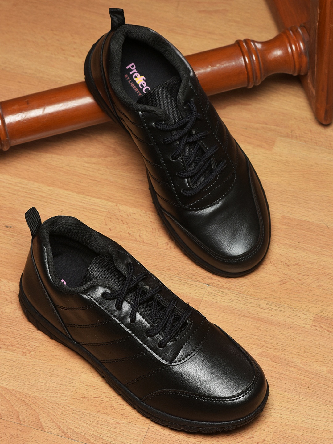 

LIBERTY Kids SCHOOL-PTM Solid Lace-Up Uniform School Shoes, Black