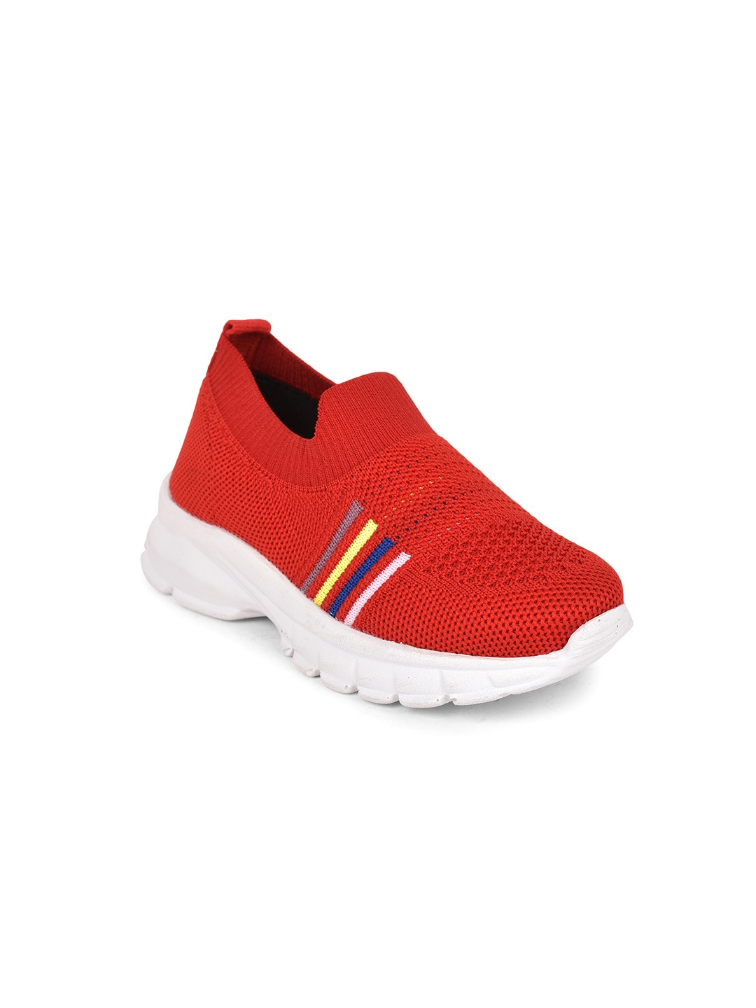 

Liberty Kids Textured Striped Lightweight Slip-On Sneakers, Red