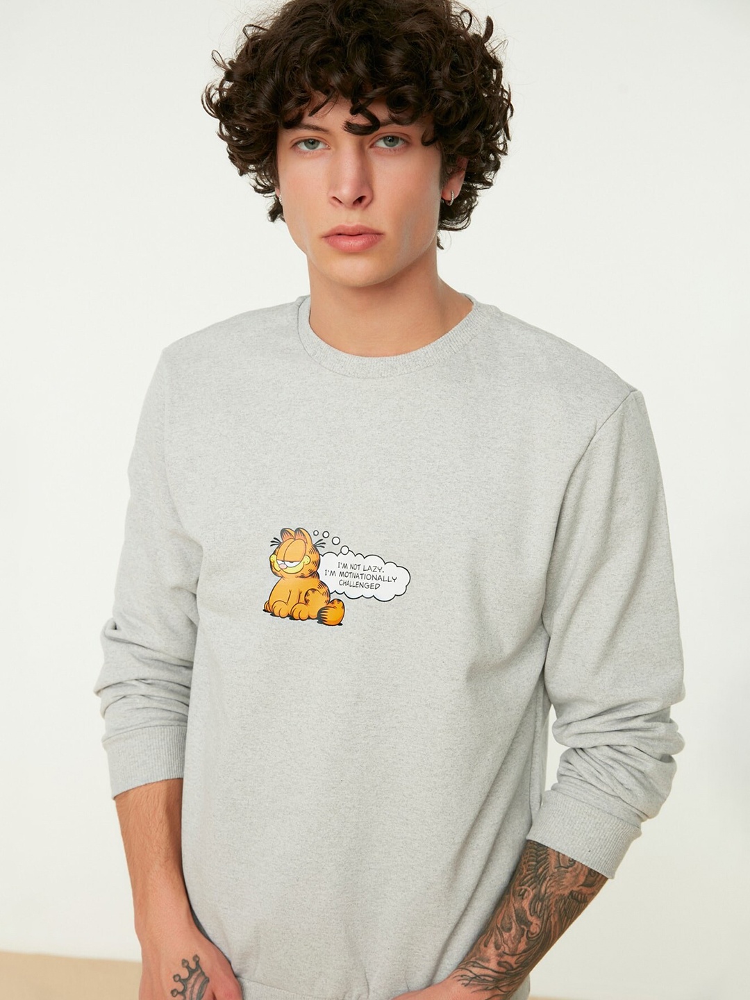 

Trendyol Garfield Printed Sweatshirt, Grey