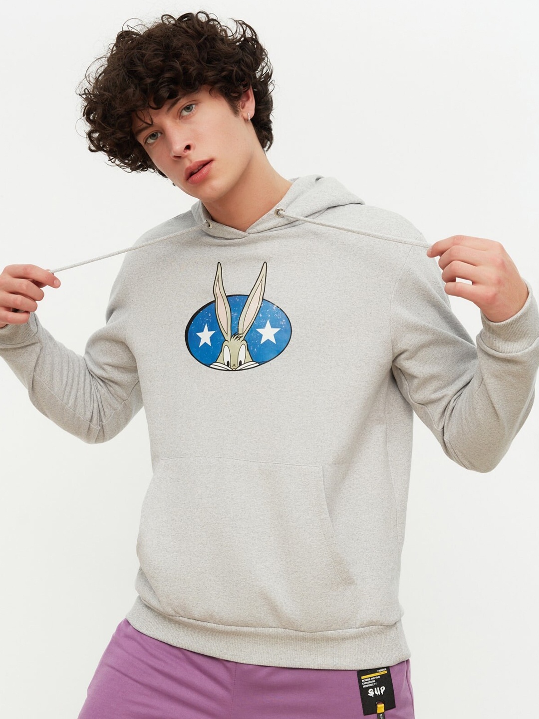 

Trendyol Graphic Printed Hooded Pullover Sweatshirt, Grey