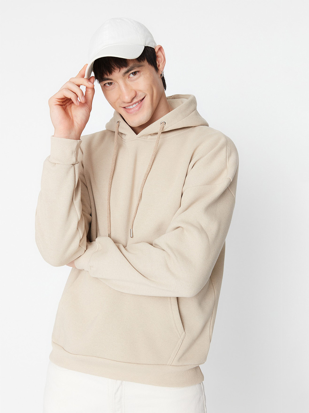 

Trendyol Graphic Printed Hooded Pullover Sweatshirt, Beige