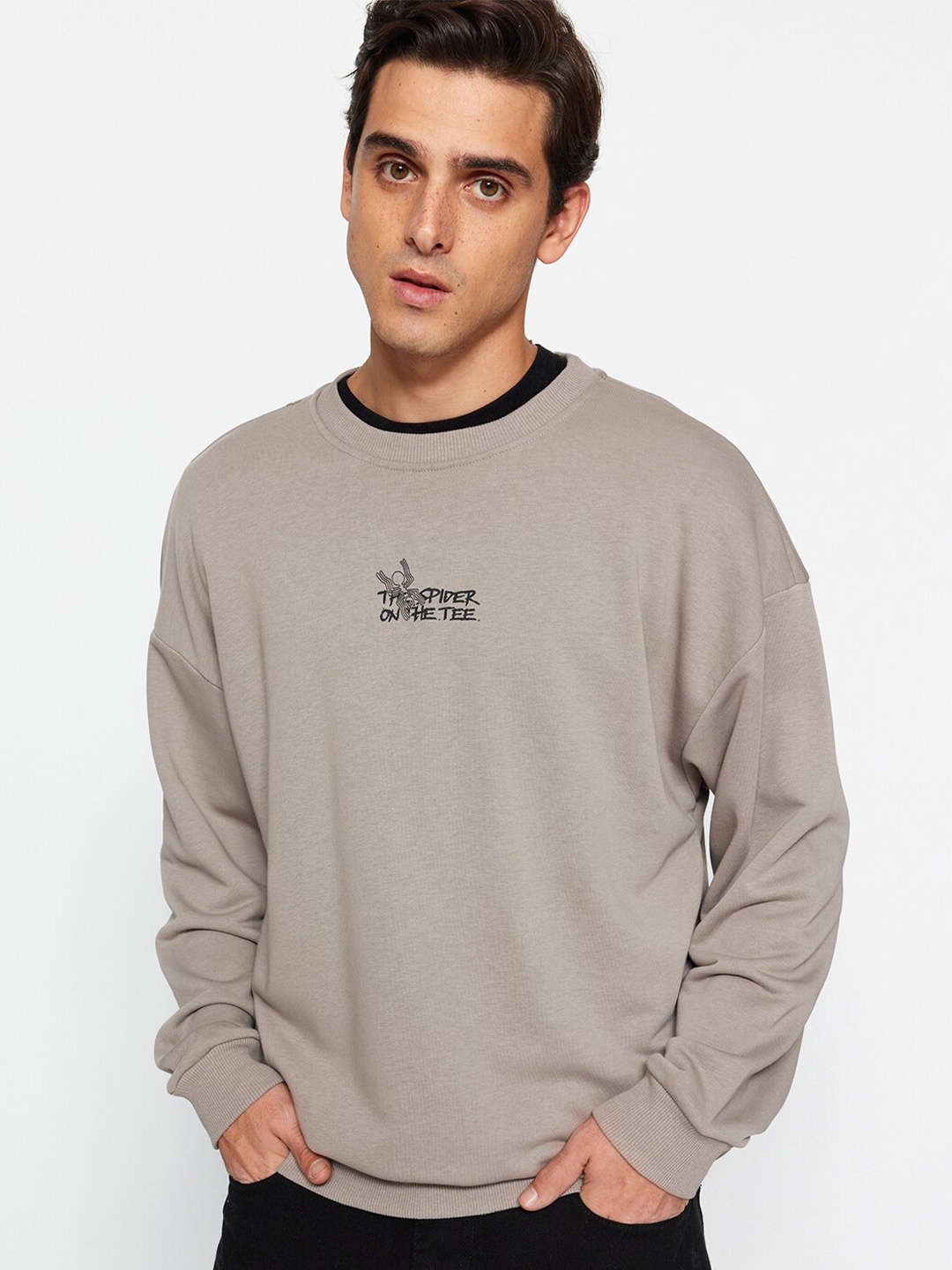 

Trendyol Graphic Printed Sweatshirt, Beige