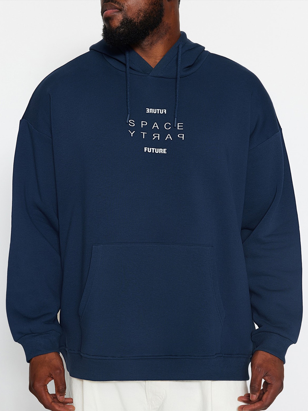 

Trendyol Typography Printed Hooded Pullover Sweatshirt, Blue