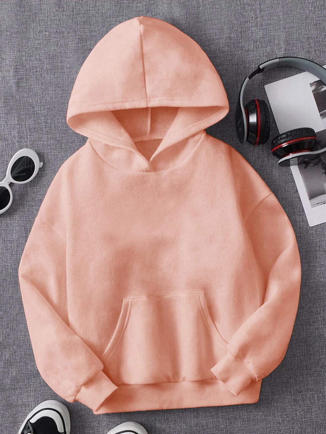 

BAESD Kids Hooded Pullover Fleece Sweatshirt, Peach