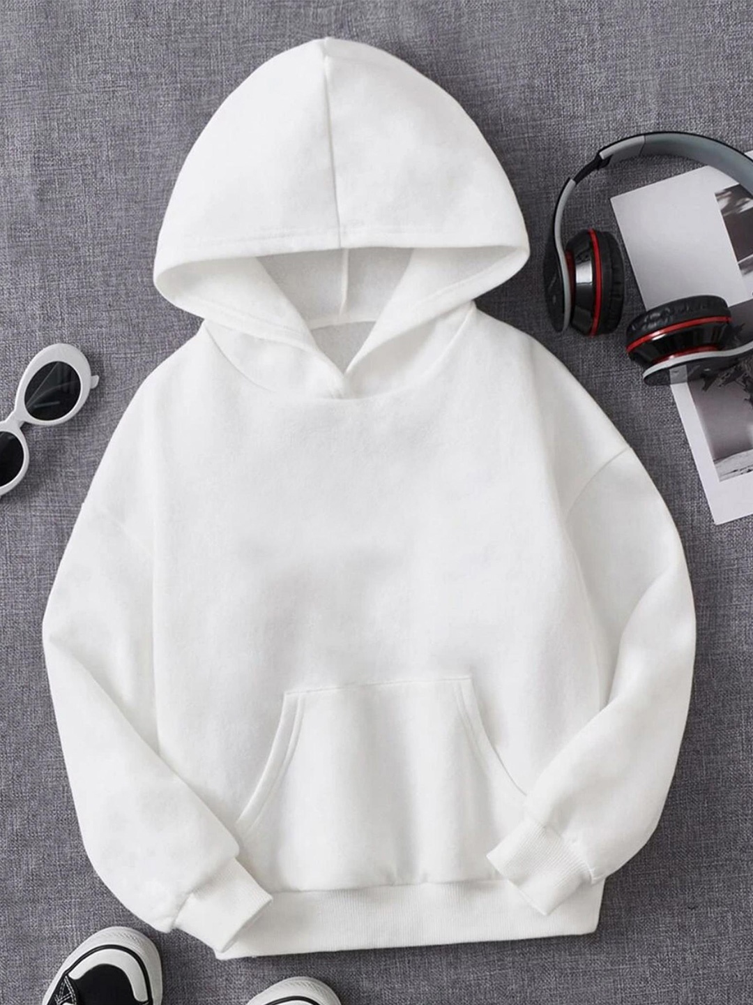 

BAESD Kids Hooded Pullover Fleece Sweatshirt, White