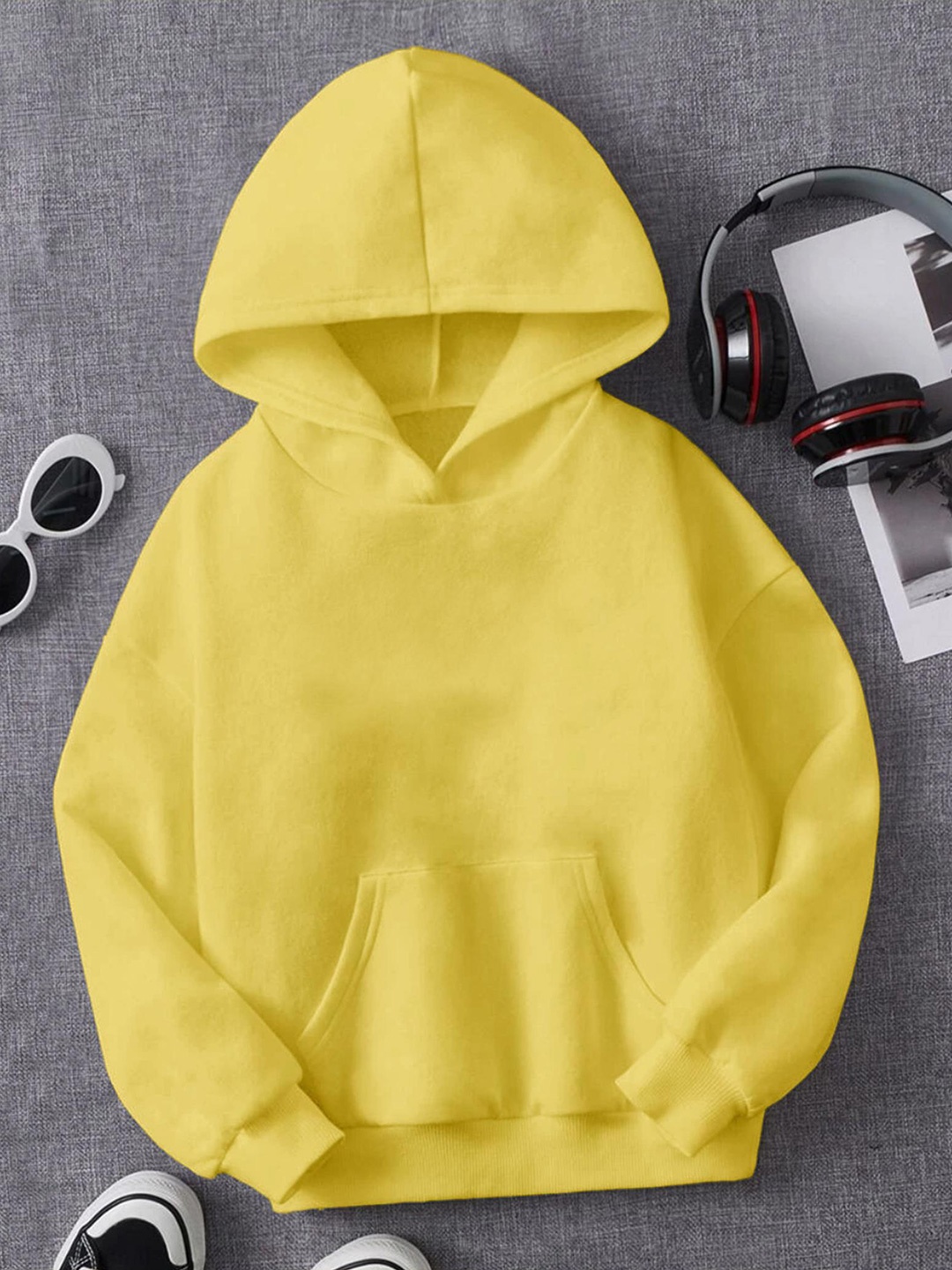 

BAESD Kids Hooded Pullover Fleece Sweatshirt, Yellow