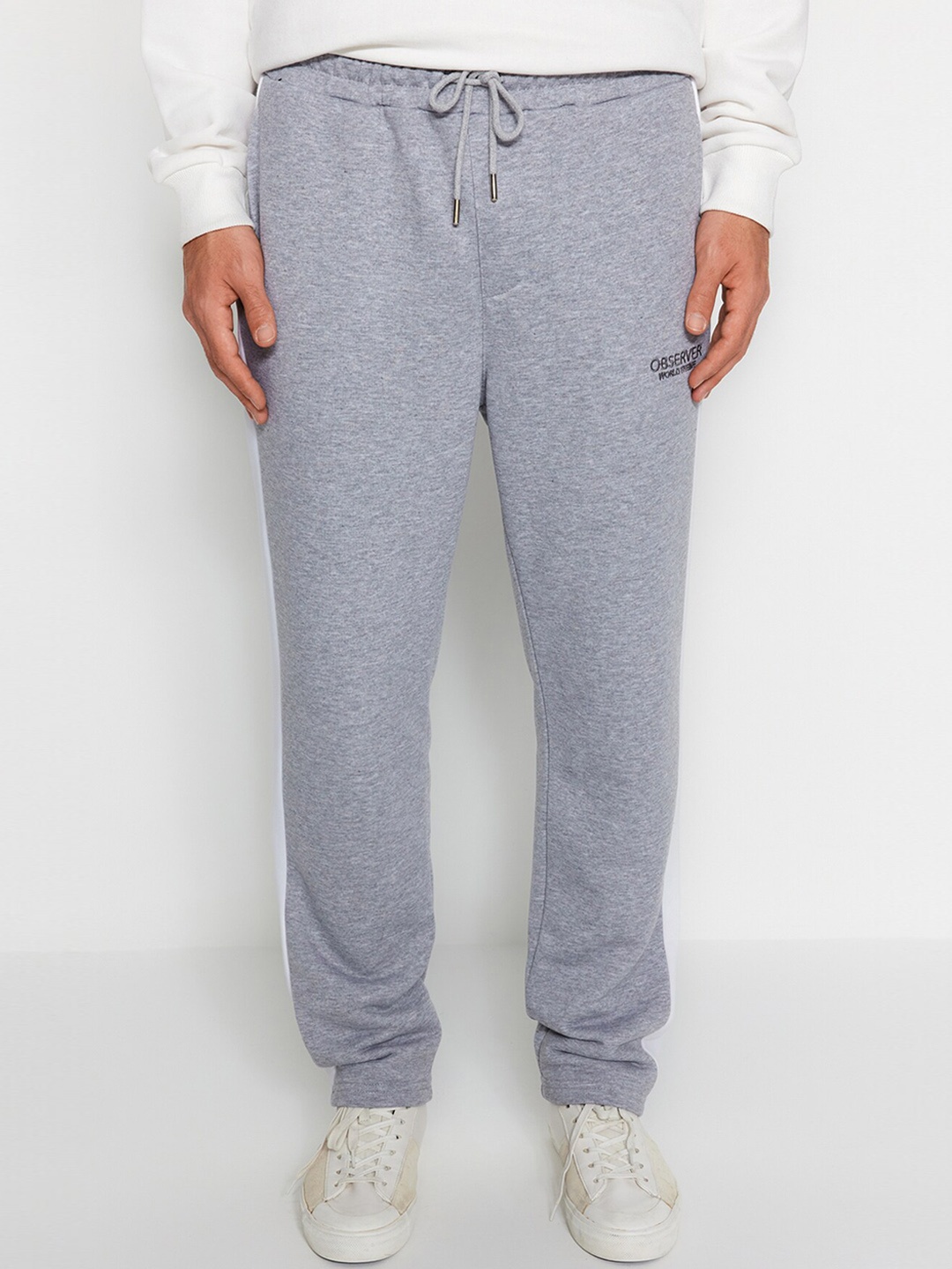 

Trendyol Men Cotton Mid-Rise Track Pants, Grey