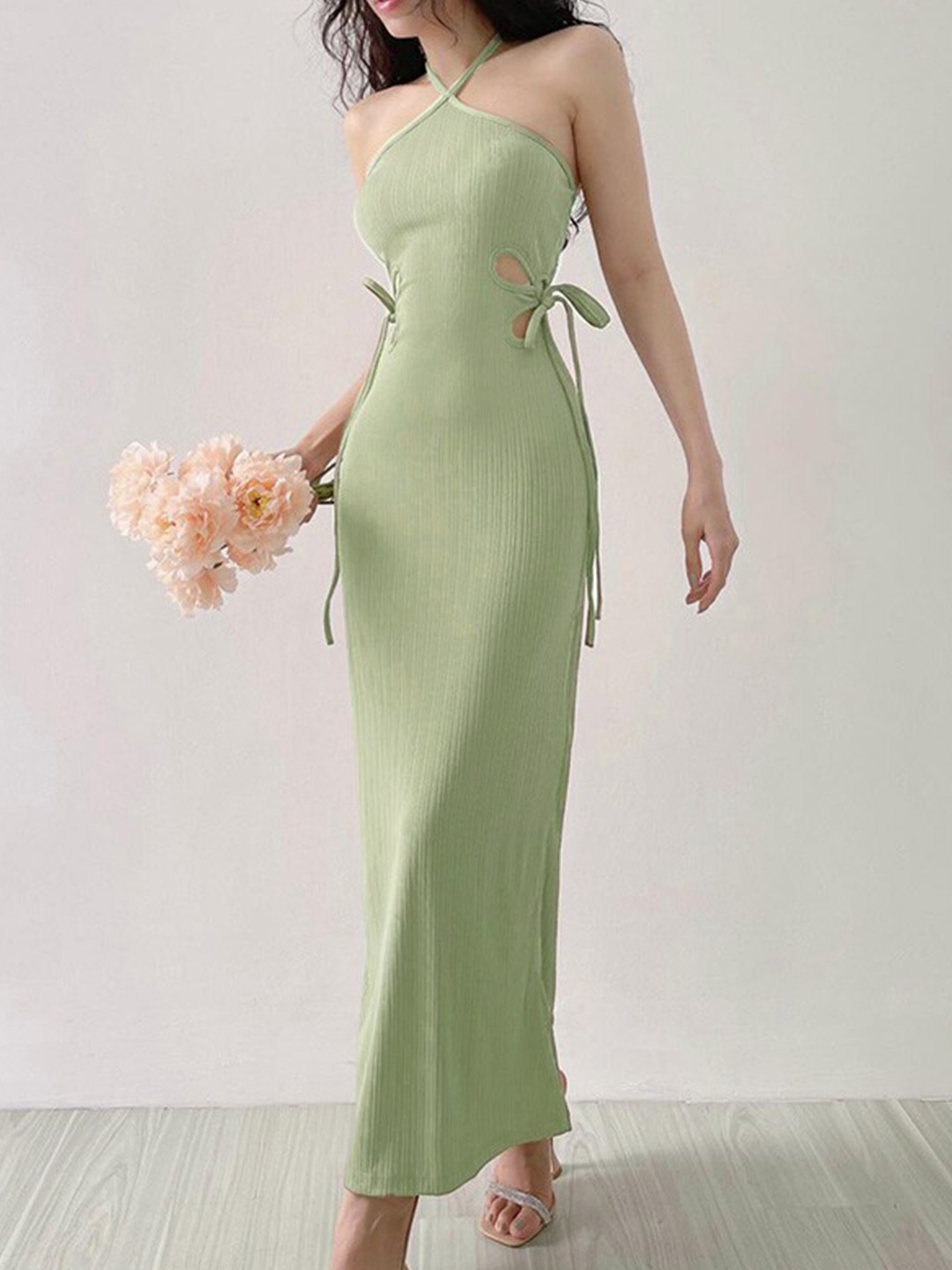 

StyleCast Halter Neck Sheath Maxi Dress, Green